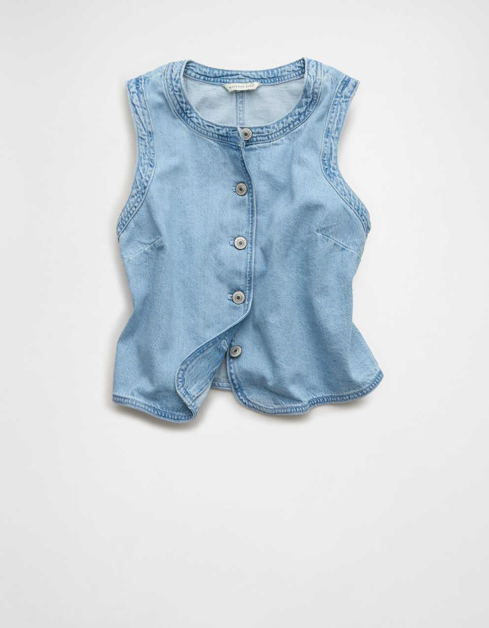 AE High-Neck Denim Vest