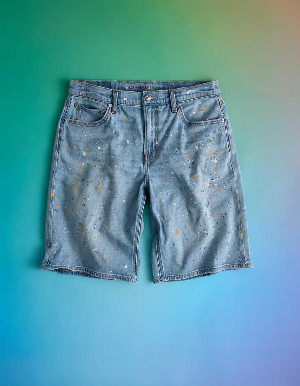 AE 11' Pride Dreamy Drape 彈性高腰牛仔運動短褲