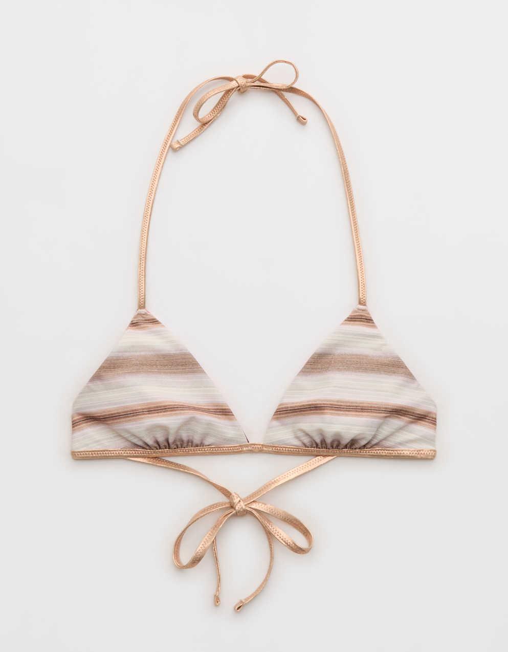 Aerie Reversible Metallic Binding Halter Triangle Bikini Top