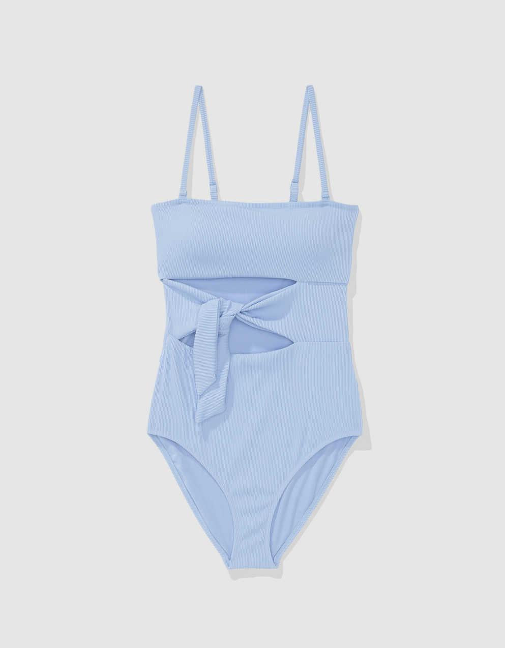 Aerie 羅紋包裹領帶一件式