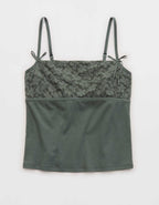 Superchill Cotton Rib Festival Lace Tank Top