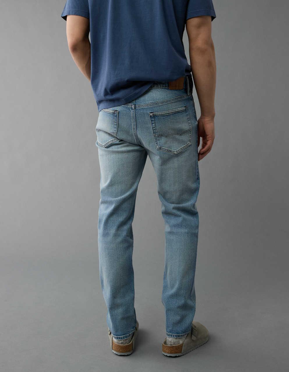 AE EasyFlex +TENCEL™ 纖維布料破洞修身直筒牛仔褲