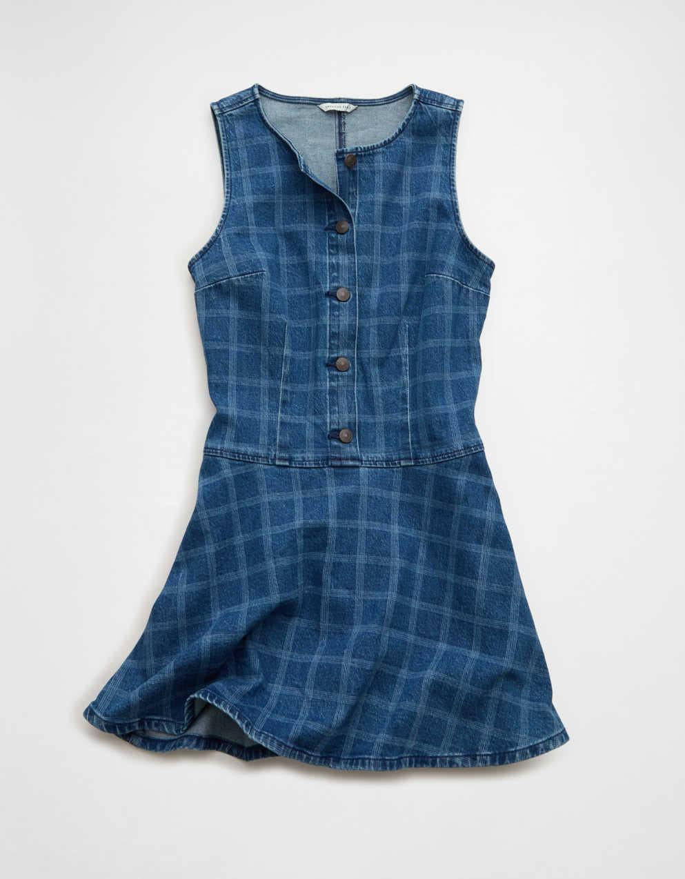 AE Plaid Denim Mini Dress