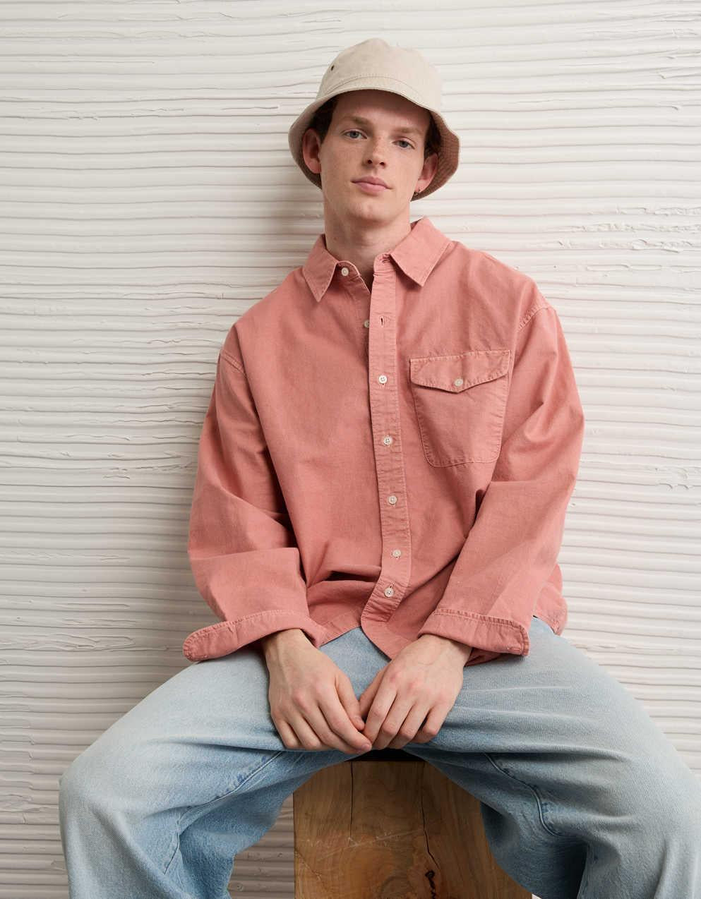 AE Relaxed Oxford Button-Up Shirt