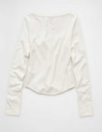 AE Waffle Long Sleeve Button-Up Tee