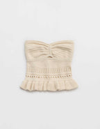 Aerie 荷葉邊針織 Tube Top