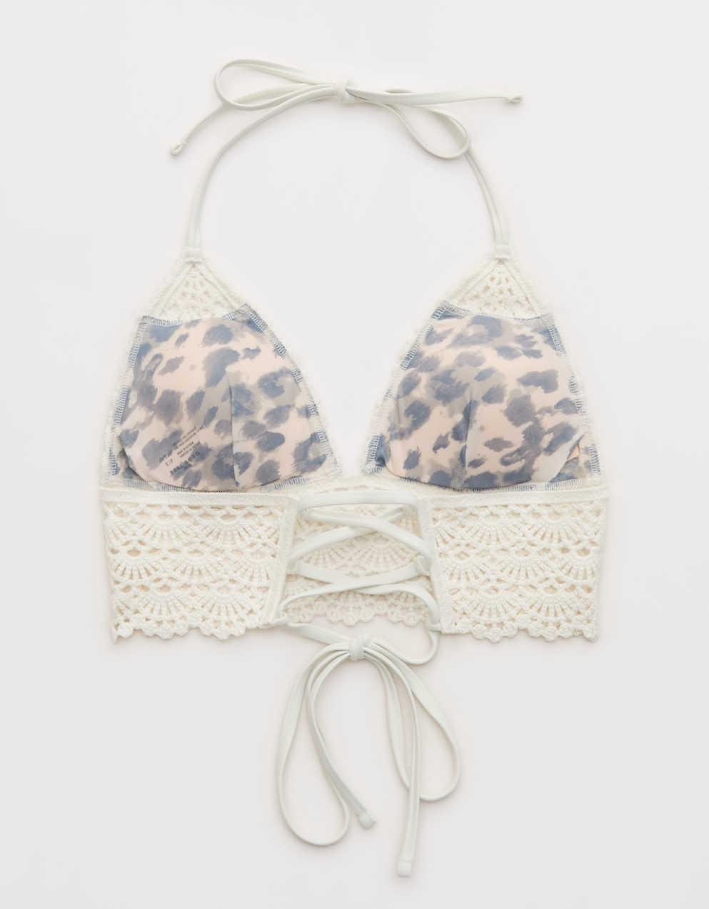 Aerie Longline Crochet Triangle Bikini Top