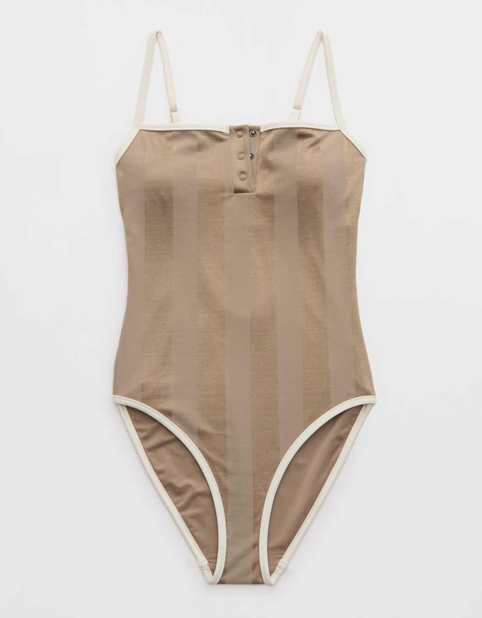 Aerie 前鈕扣連身泳衣