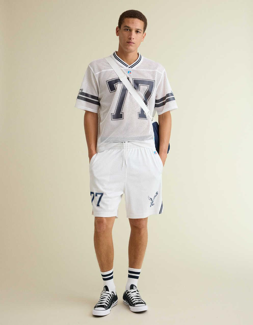 AE x Russell Athletic 圖案網布針織衫