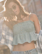 AE Smocked Button-Up Cami