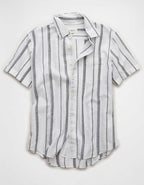 AE Standard Fit Linen-Blend Button-Up Shirt