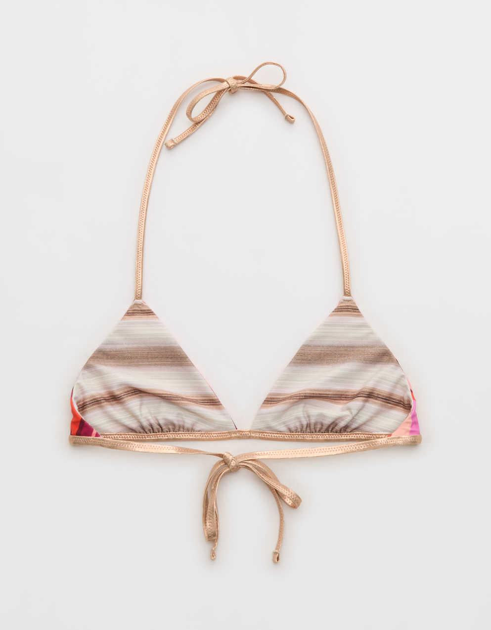 Aerie Reversible Metallic Binding Halter Triangle Bikini Top