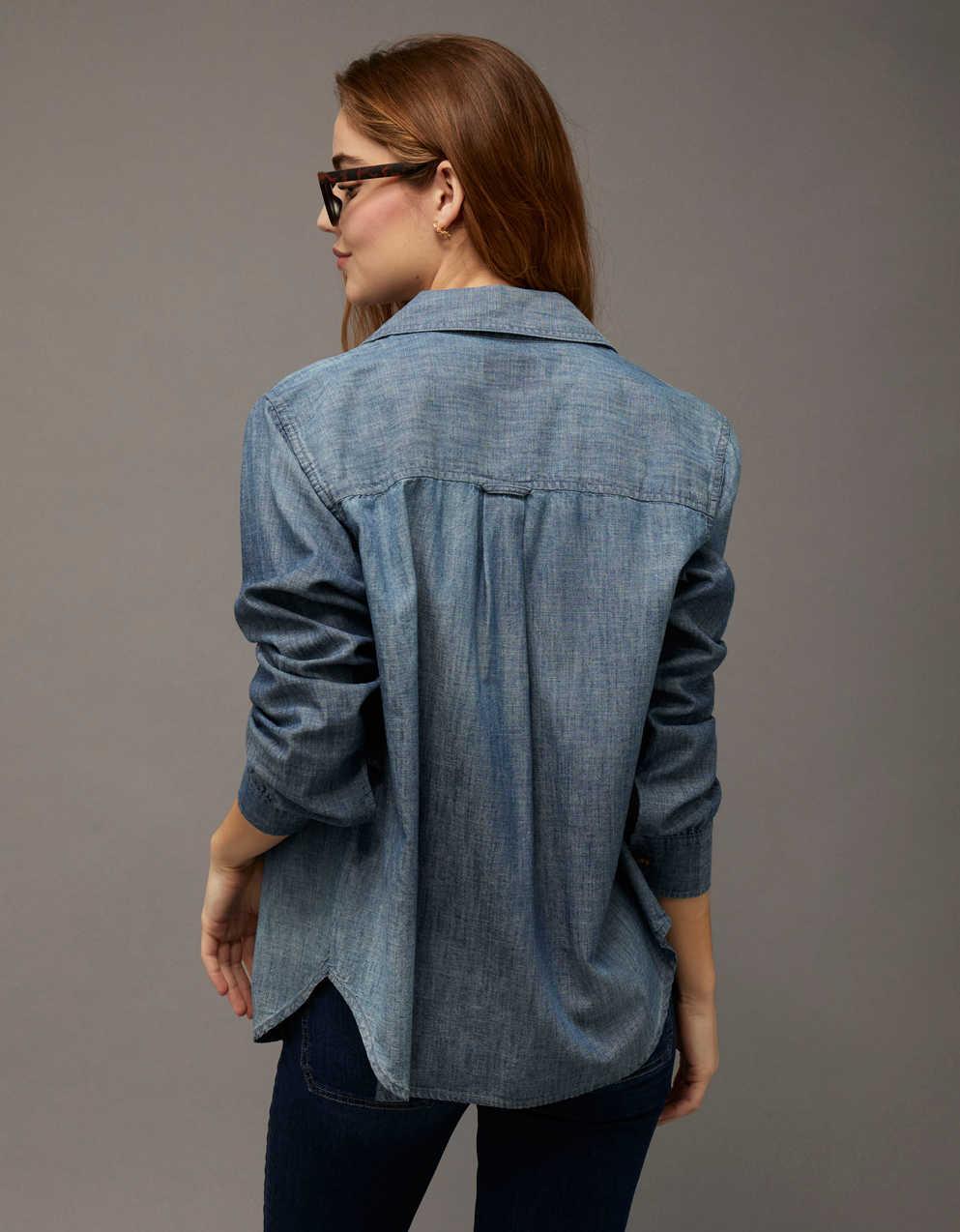 AE Bestie Long-Sleeve Button-Up Shirt