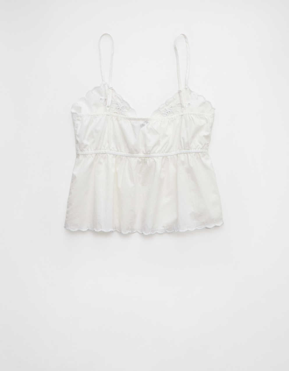 AE Tie Front Embroidered Tank Top