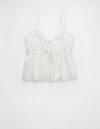 AE Tie Front Embroidered Tank Top