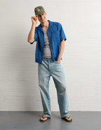 AE 休閒短袖鈕扣襯衫