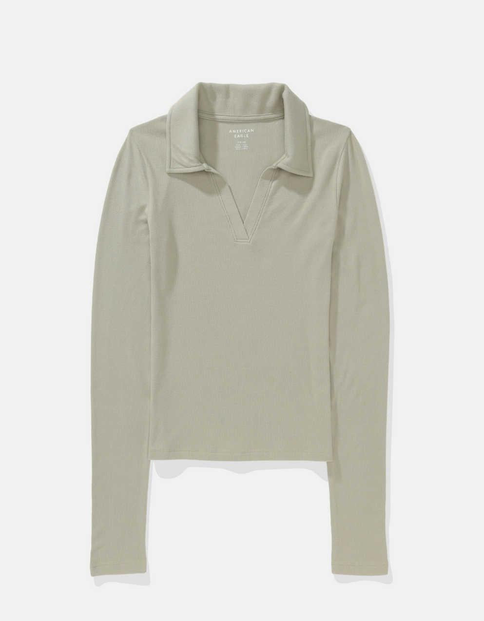 AE 長袖毛絨 Polo T 恤