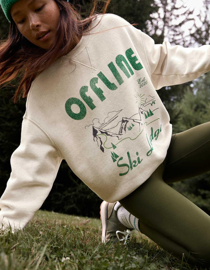 OFFLINE By Aerie 雲毛絨超大圓領運動衫