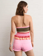 AE Cropped Peplum Sweater Tube Top