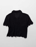 AE 鈕扣針織 Polo 上衣