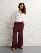 AE Stretch Corduroy Low-Rise Baggy Wide-Leg Pant