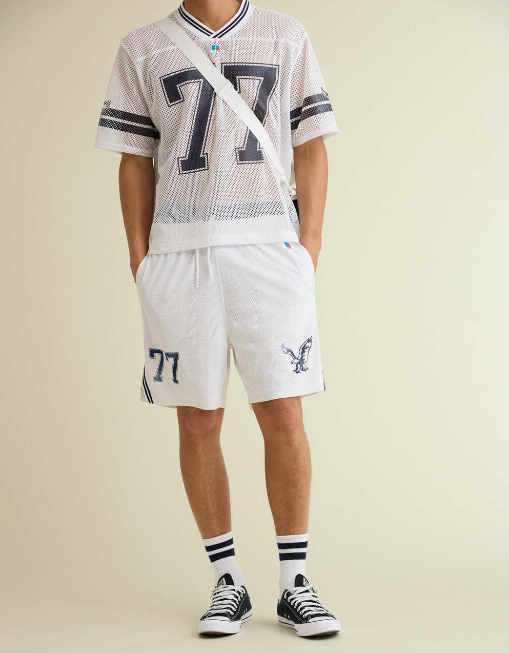 AE x Russell Athletic網眼 7 吋短褲