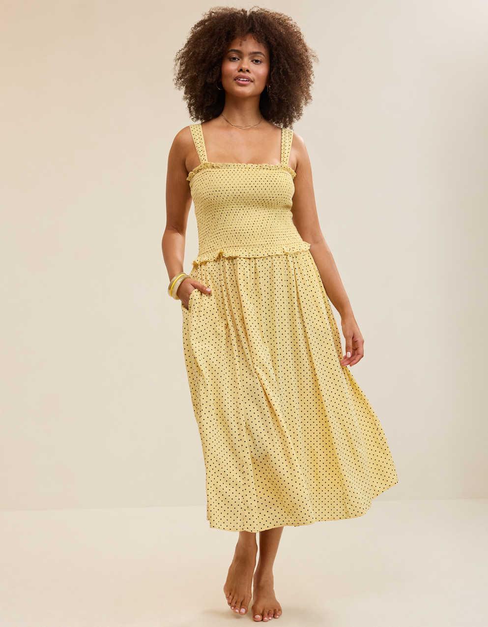 Aerie At The Barre Smocked Dress