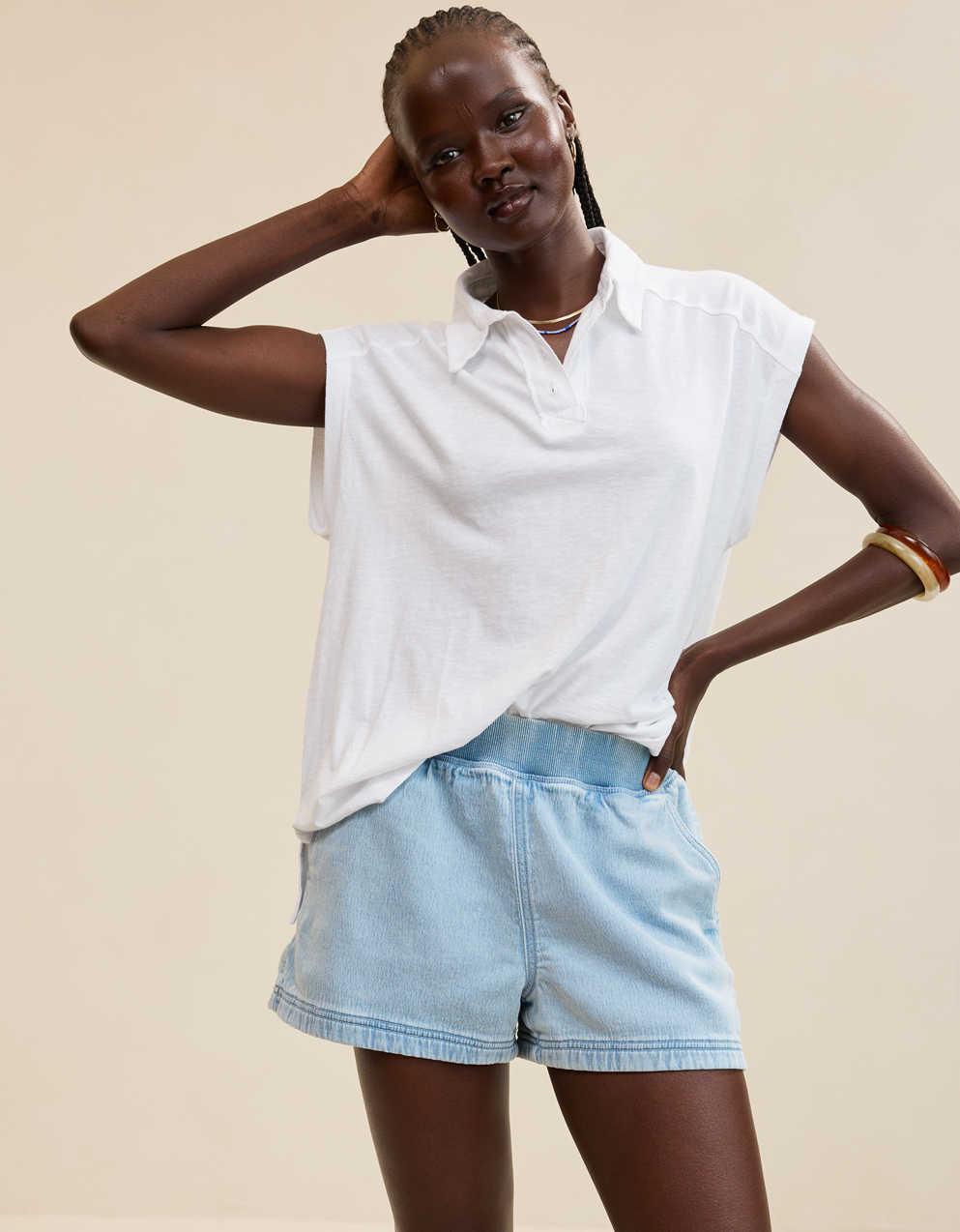 Aerie牛仔彈性短褲