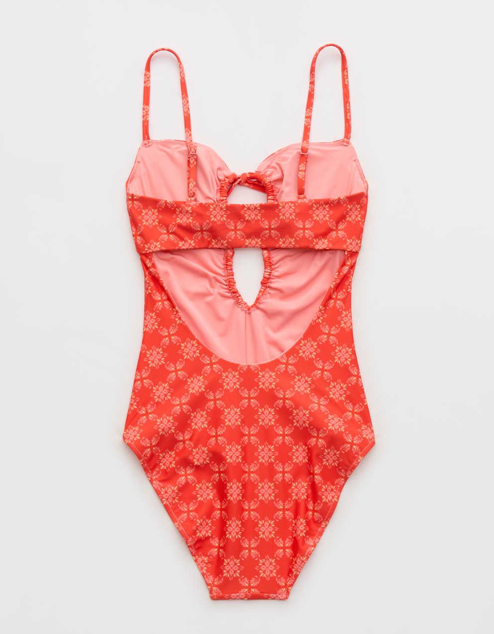 Aerie 荷葉邊剪裁全覆蓋一件式泳裝