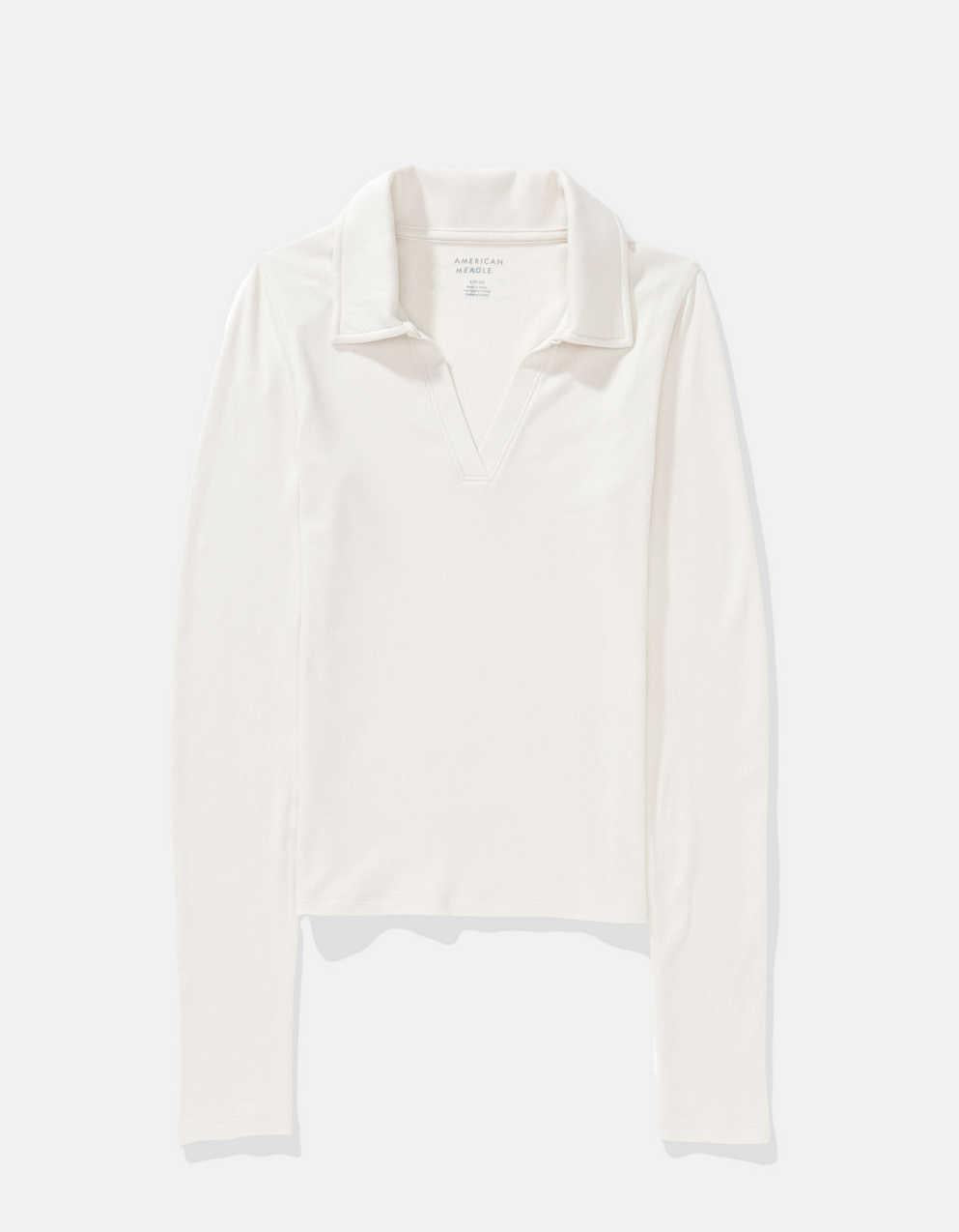 AE Long-Sleeve Plush Polo T-Shirt