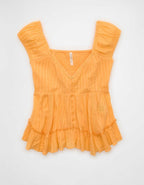AE Lace Trim Babydoll Blouse