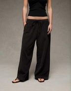 AE Stretch Corduroy Low-Rise Baggy Wide-Leg Pant
