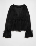 AE Chiffon Tie-Front Blouse