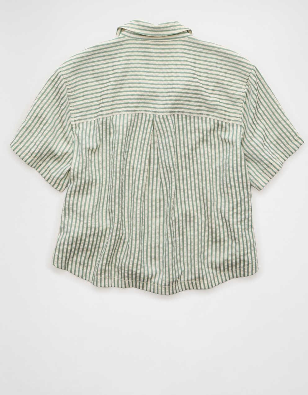 AE Short-Sleeve Side-Tie Button-Up Shirt