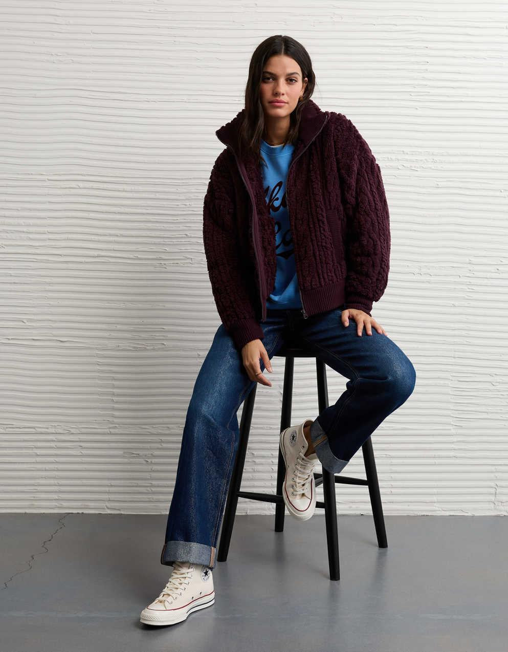 AE Cable Sherpa全拉鍊運動衫