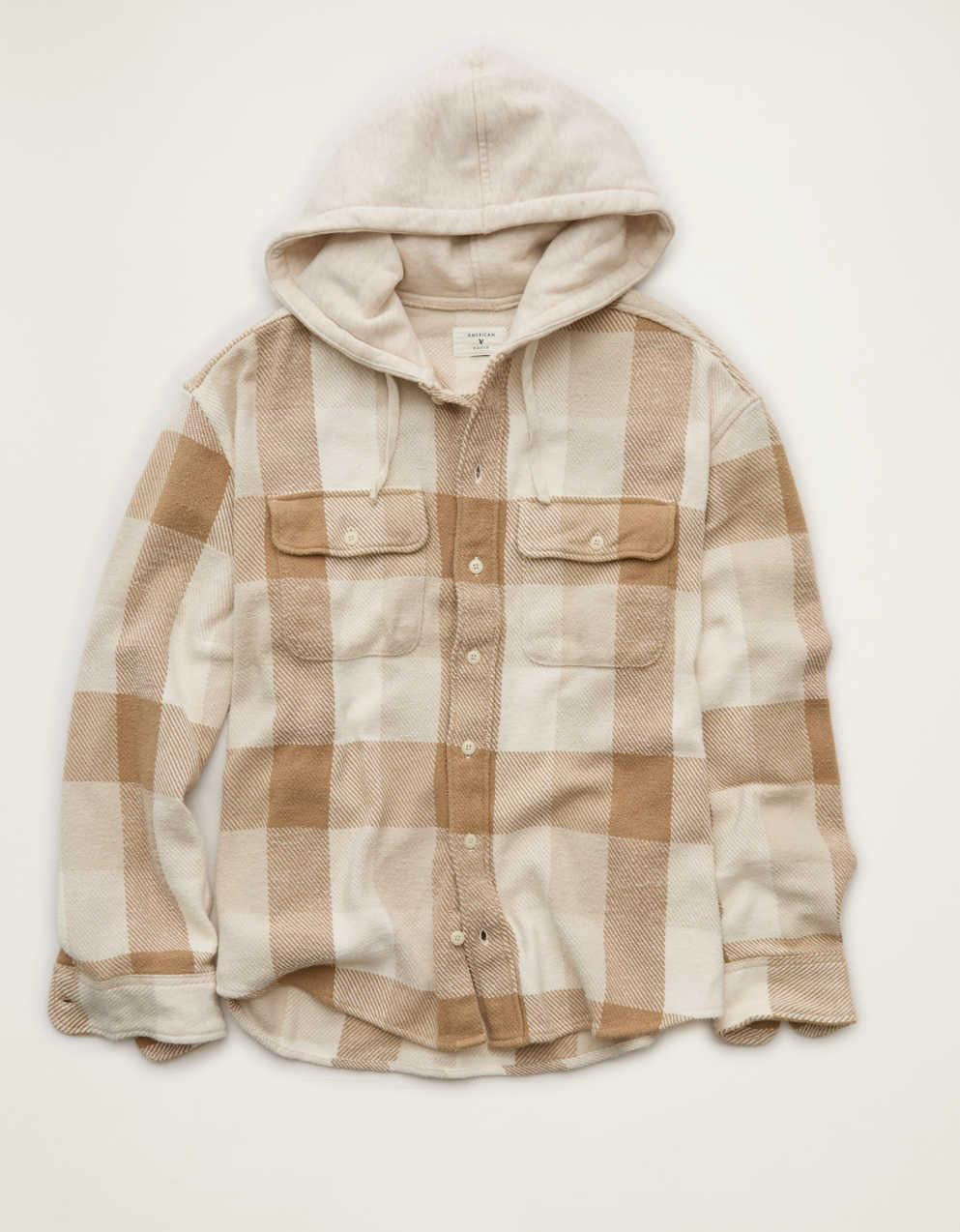 AE Relaxed Fit Hooded Flannel