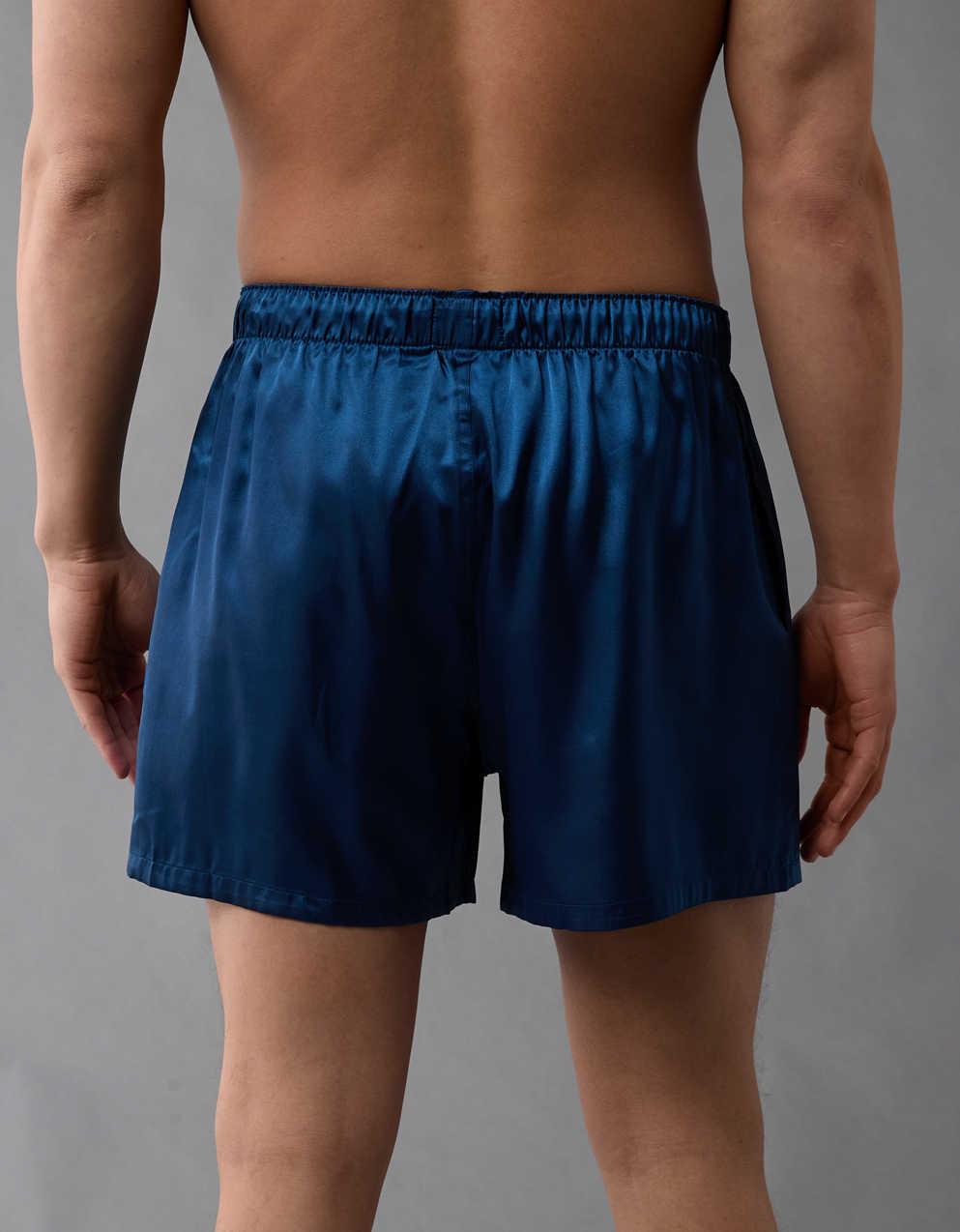 AEO 男士純色緞面口袋平腳短褲