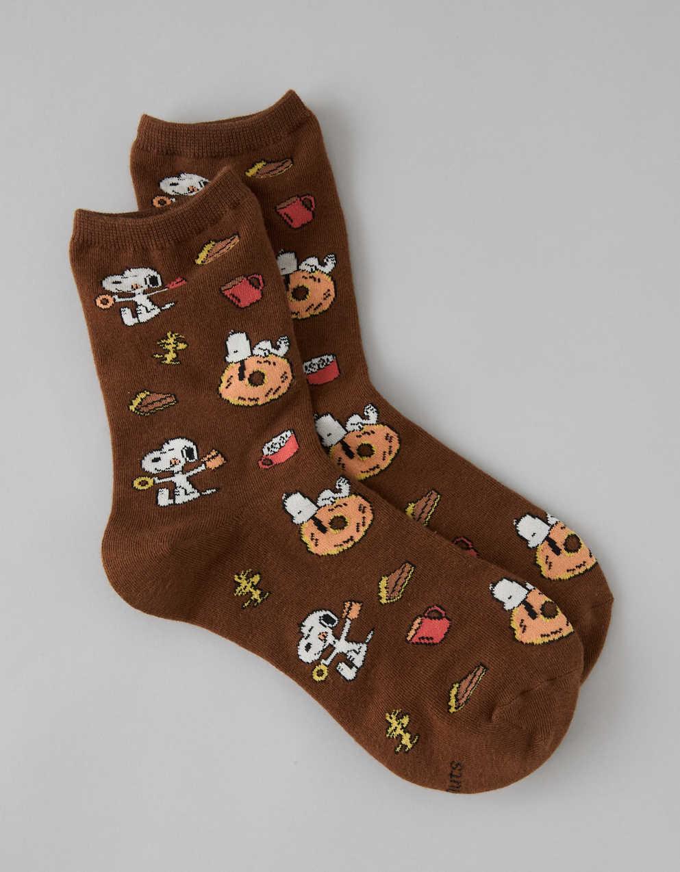 AE Snoopy Cropped Crew Socks