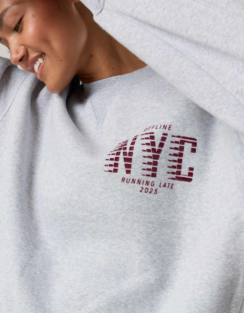 OFFLINE By Aerie Cloud Fleece Oversized Crewneck Sweatshirt