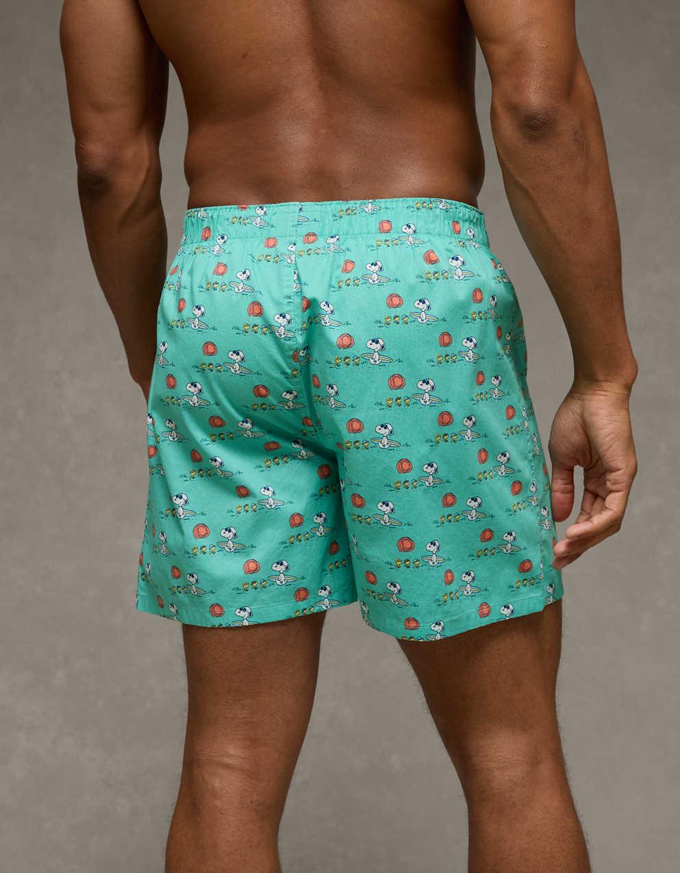 AEO 男士史努比彈性棉質平腳短褲