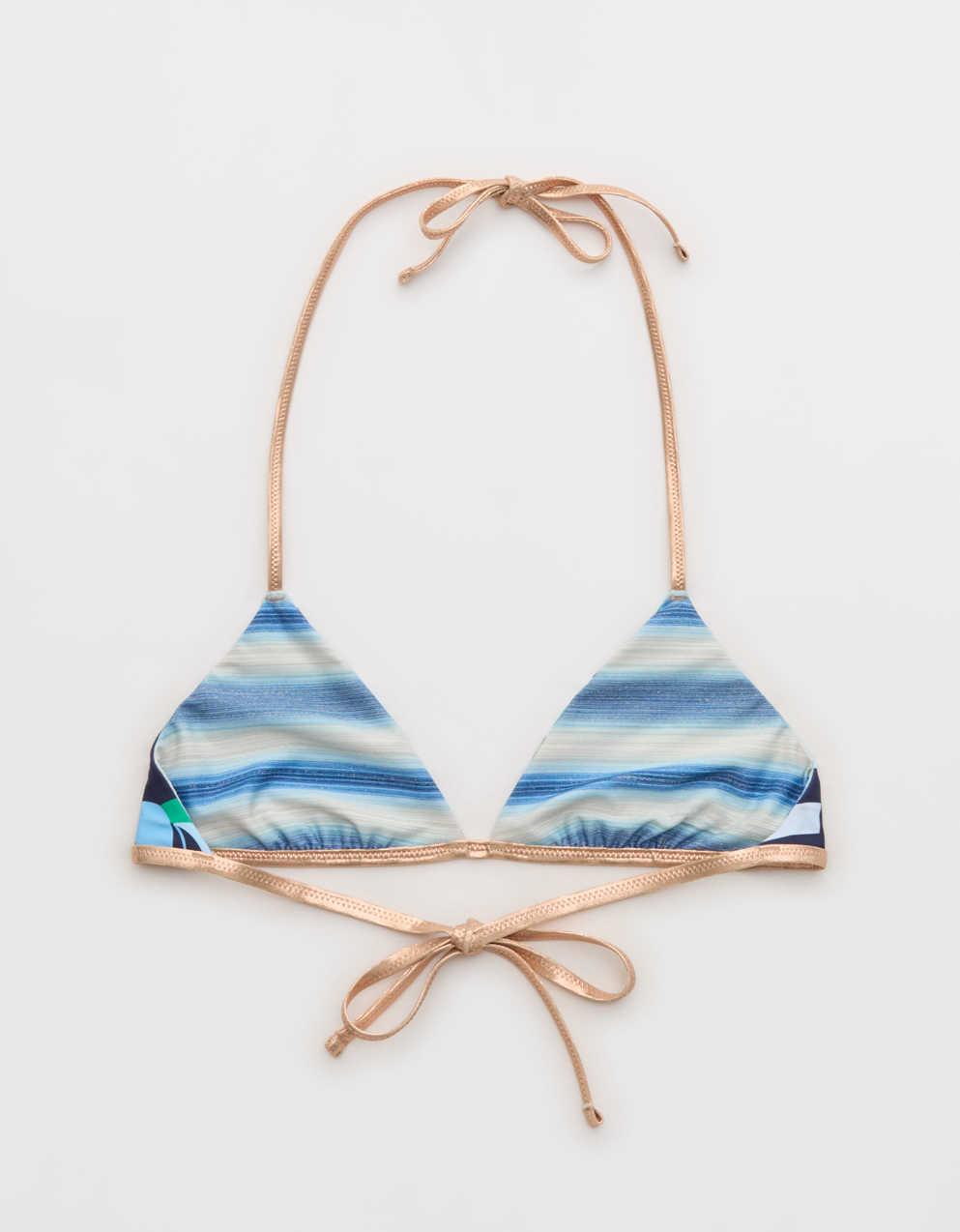 Aerie Reversible Metallic Binding Halter Triangle Bikini Top