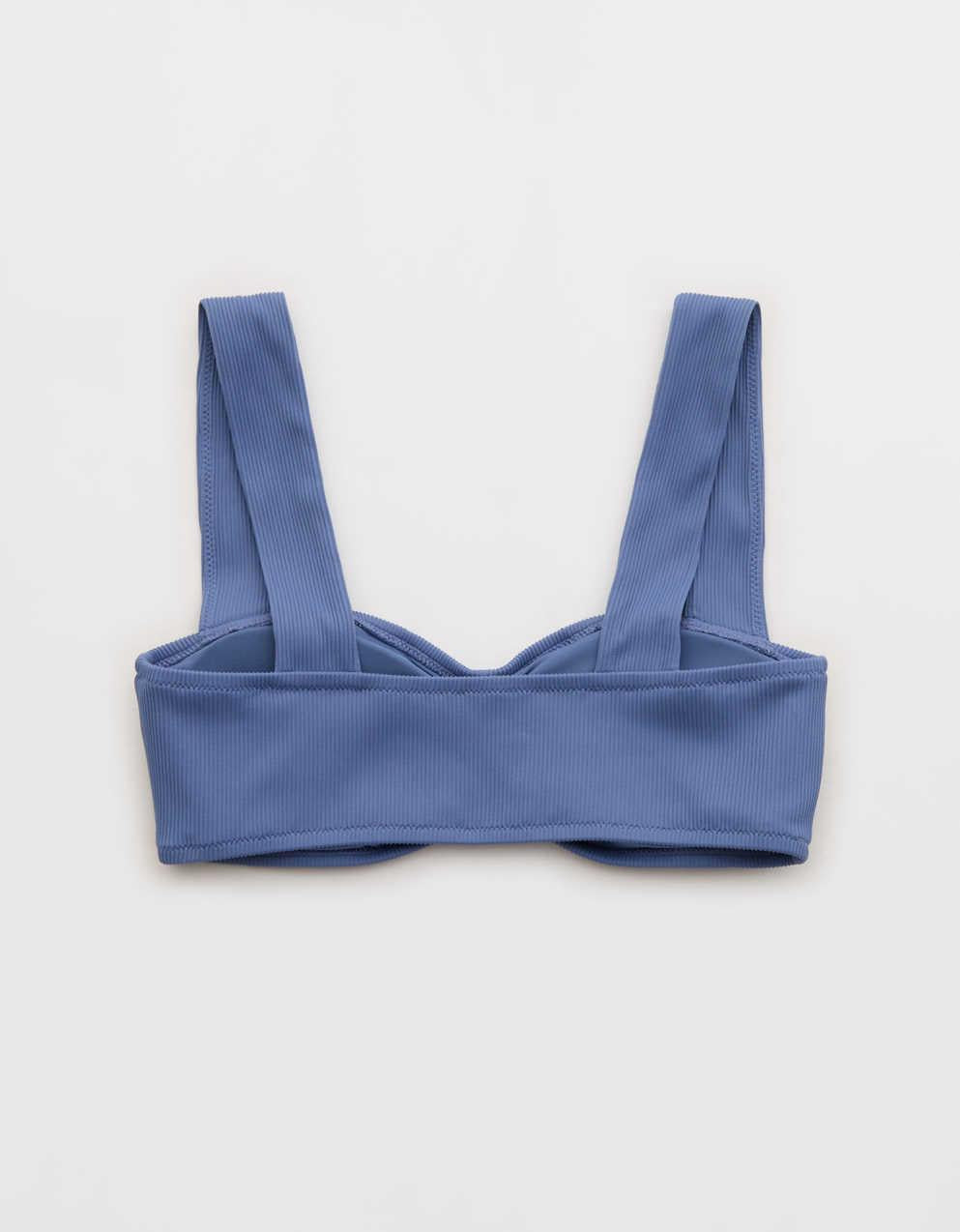 Aerie Ruched Wide Strap Bandeau Bikini Top