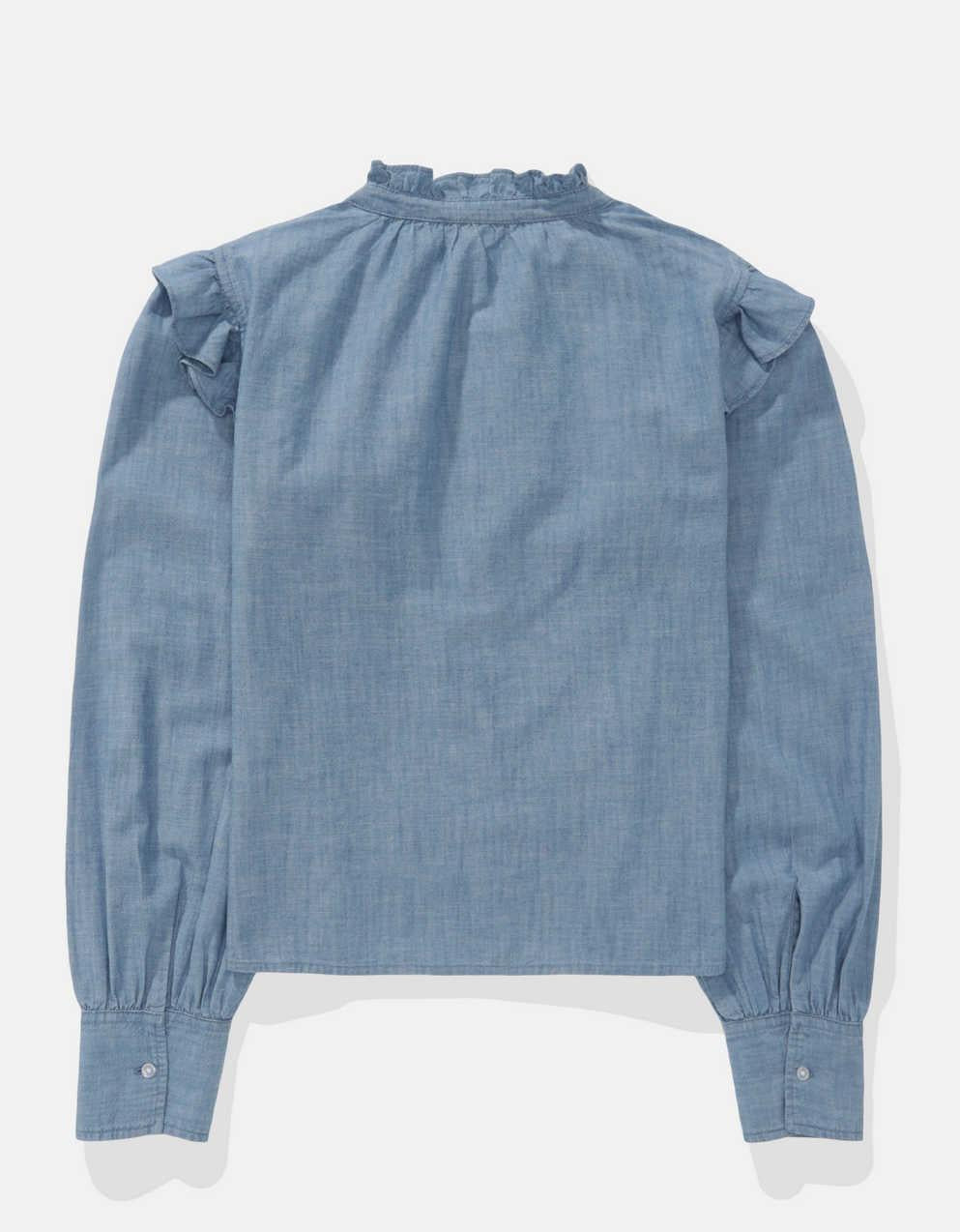 AE Ruffle Denim Blouse