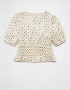 AE V-Neck Puff Sleeve Corset Shirt