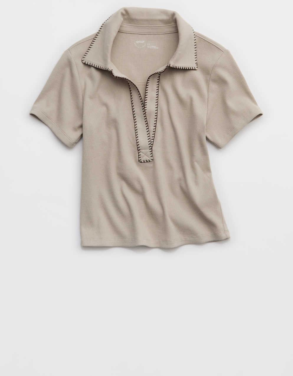 Aerie 短版Polo T 恤