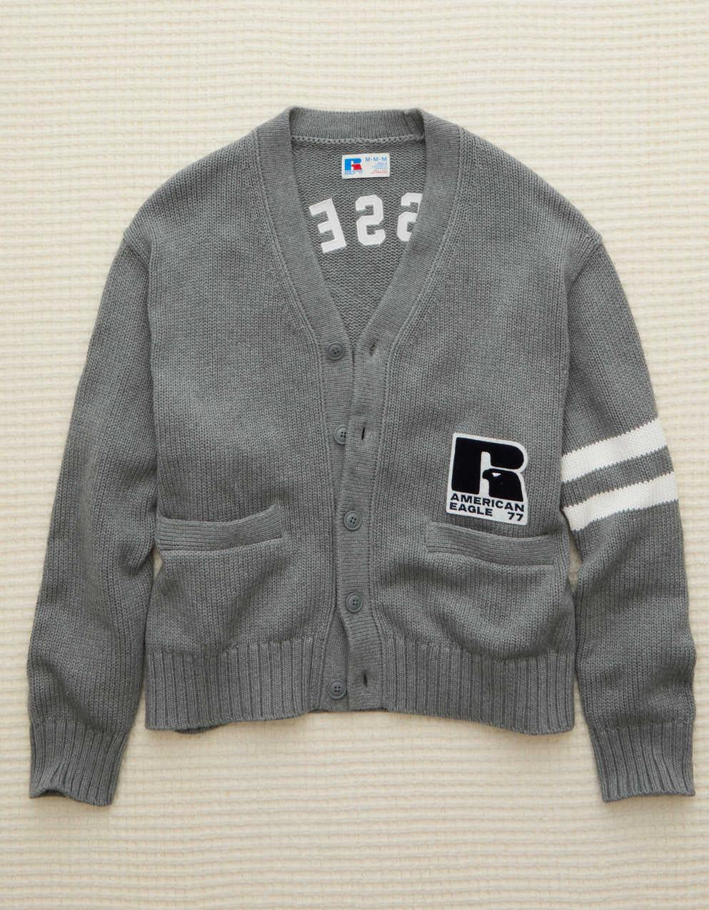 AE x Russell Athletic大學開襟毛衣