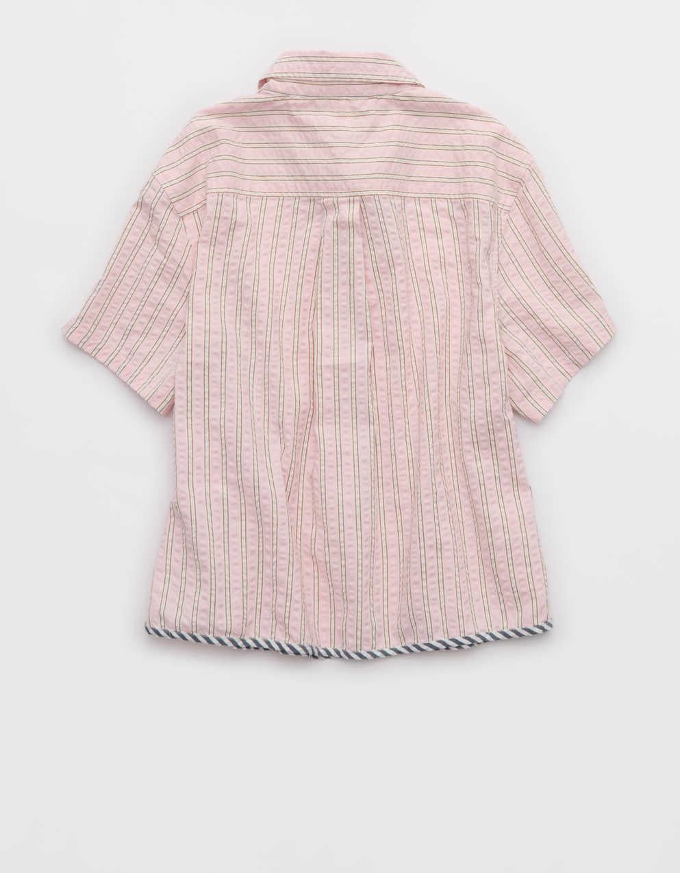 Aerie Seersucker 短袖睡衣上衣