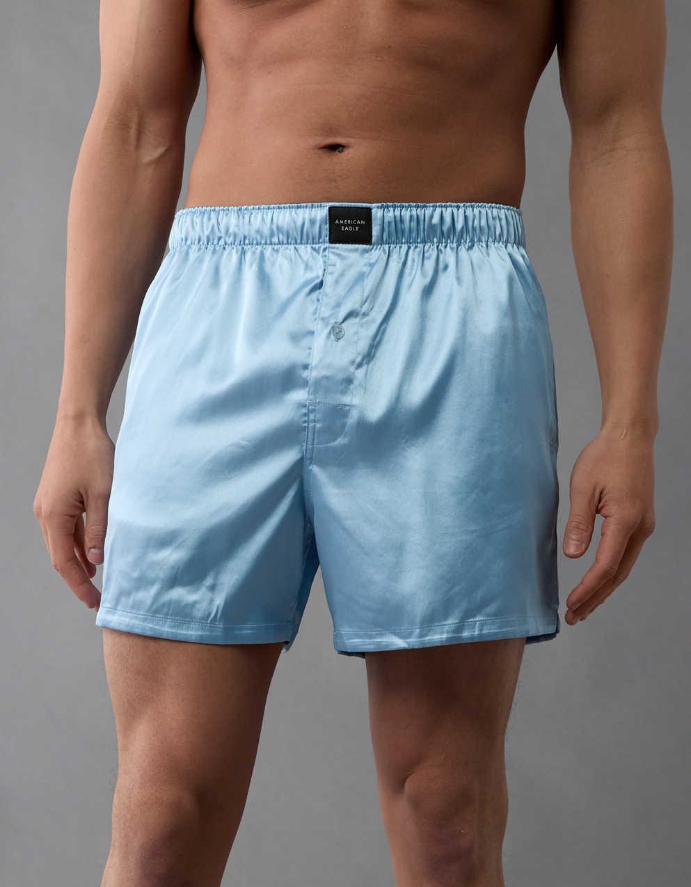 AEO Men's Solid Satin Pocket Boxer Short