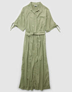 AE Short-Sleeve Midi Shirt Dress