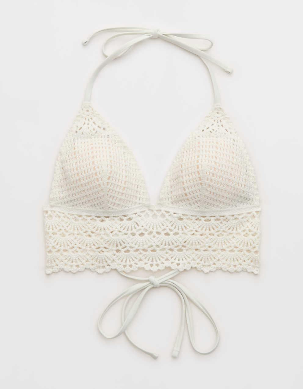 Aerie Longline Crochet Triangle Bikini Top